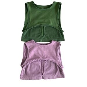 Set of 2 Out From Under Melody Cutout Bra Top Lavender and Green Bralettes